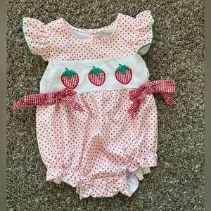 Adorable Strawberry Polka Dot Baby Romper